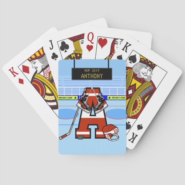 Personalised Initial Ice Hockey Playing Cards (Back)