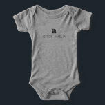 Personalised Initial is for Name Cute Sweet Simple<br><div class="desc">This adorable infant t-shirt features a minimalist and retro-modern design, with the initial and name of your little one in a sweet, simple font. Perfect for babies who like to keep it stylish yet understated, this personalised shirt is a thoughtful and unique way to celebrate their individuality. A cute and...</div>