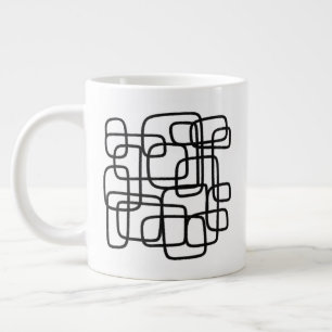Personalised Initial Minimalist Abstract Line Art  Large Coffee Mug