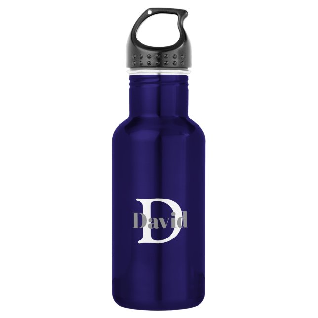 Personalised Initial Modern White Initial 532 Ml Water Bottle (Front)