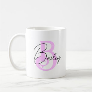 Personalised Initial Mug, Subtle Initial and Name  Coffee Mug