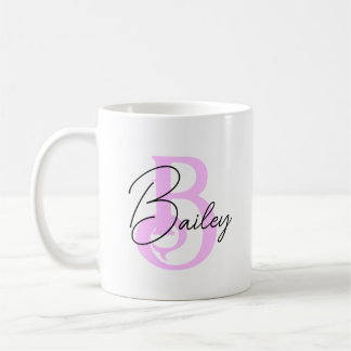 Personalised Initial Mug, Subtle Initial and Name  Coffee Mug