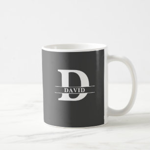 Personalised Initial & Name Grey Satin Mug Laser