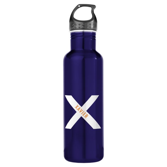 Personalised Initial Name Letter X Modern Unique 710 Ml Water Bottle (Front)