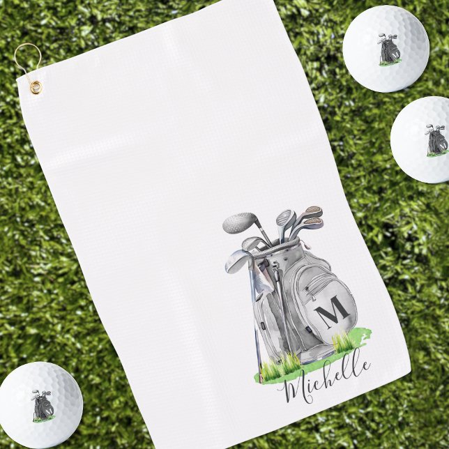Personalised Initial Name Monogram Golf Towel (Initial Name Monogram Golf Towel)