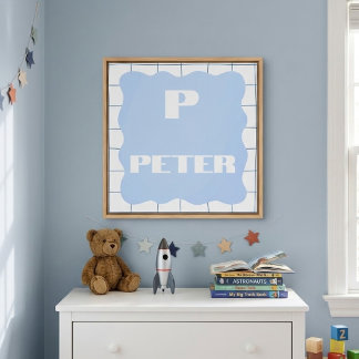 Personalised Initial & Name Monogram Wall Art