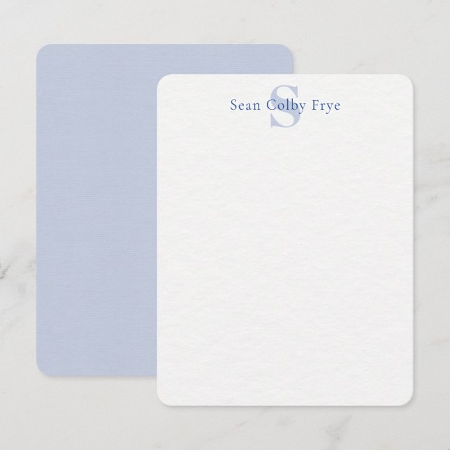 Personalised Initial Note Cards Custom Stationery (Front/Back)