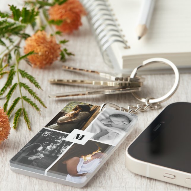 Personalised Initial Photo Key Ring (Front Right)