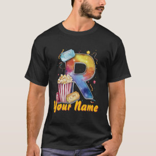 Personalised initial R popcorn tickets cinematic T-Shirt