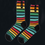 Personalised Initial Retro Stripey  Socks<br><div class="desc">Personalised Initial Retro Stripey Socks! Easy to customise by using the template provided.</div>