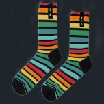 Personalised Initial Retro Stripey  Socks<br><div class="desc">Personalised Initial Retro Stripey Socks! Easy to customise by using the template provided.</div>