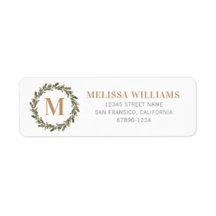 Personalised Initial Return Address Labels