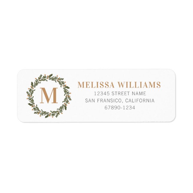 Personalised Initial Return Address Labels (Front)