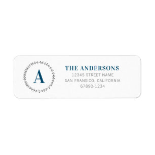 Personalised Initial Return Address Labels