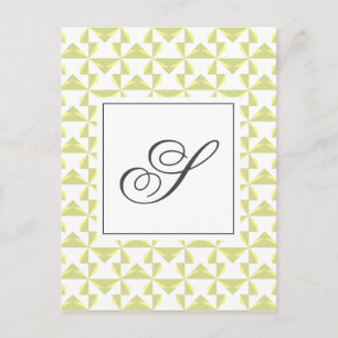 Personalised Initial Sage Pinwheels Postcard