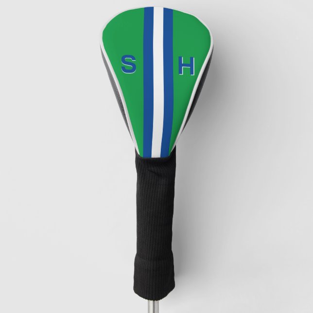 Personalised initial stripe golf head cover (Front)