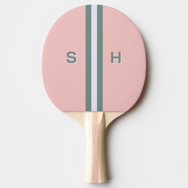 Personalised initial stripe ping pong paddle (Front)