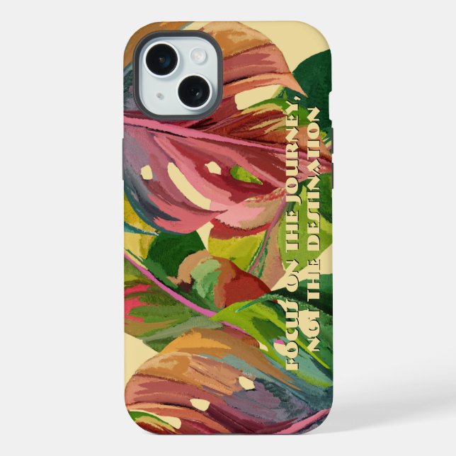 Personalised Initial Tropical Botanical Aesthetic iPhone Case (Back)