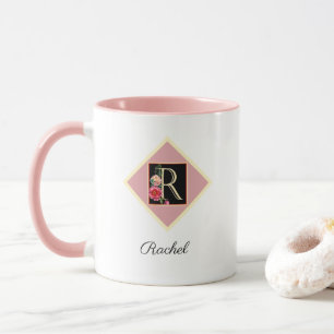 Personalised Initial Vintage Roses "R" Mug