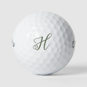 Personalised Initial Wedding White And Green Favou Golf Balls