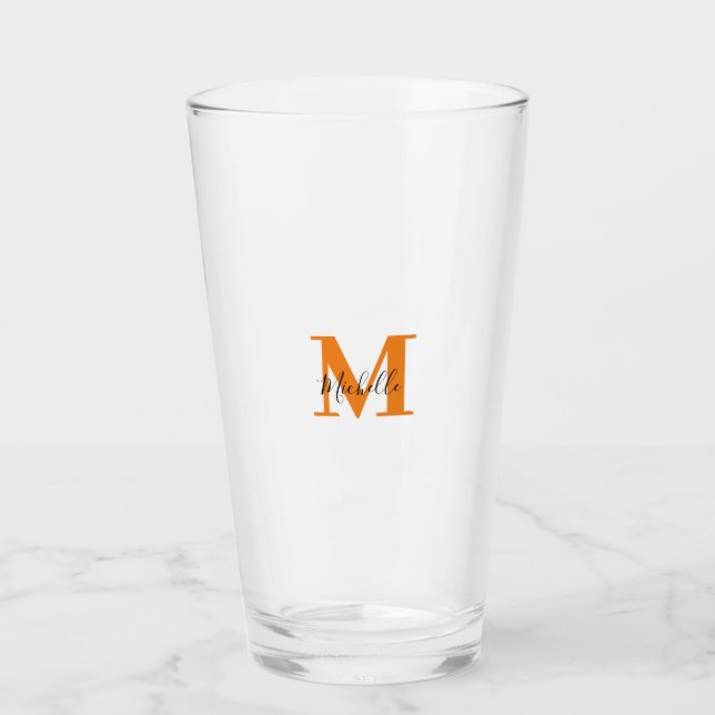 Personalised Initials and Name Monogram Glass (Front)