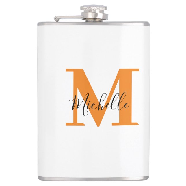 Personalised Initials and Name Monogram Hip Flask (Front)