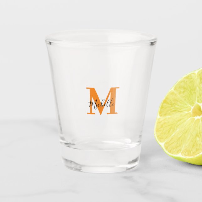 Personalised Initials and Name Monogram Shot Glass (Front)