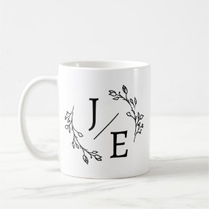 Personalised Initials Botanical Monogram Floral Coffee Mug