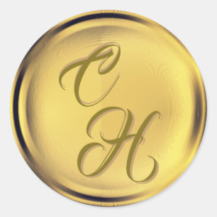 Personalised Initials Gold Faux Wax Seal