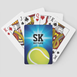 Personalised Initials Green Tennis Ball Playing Cards