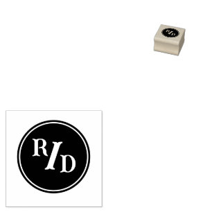 Personalised initials in circle rubber stamp