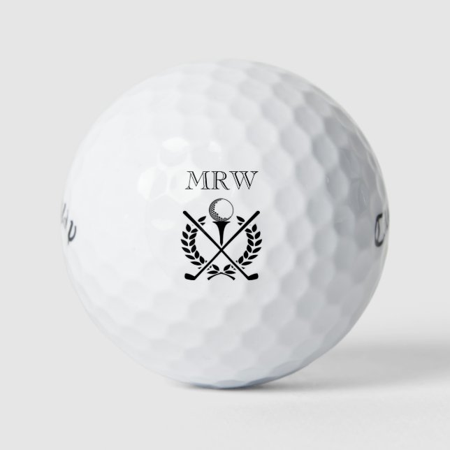 Personalised Initials Monogram Generic Crest Clubs Golf Balls (Front)