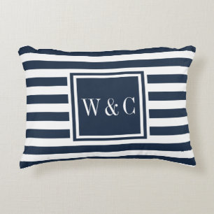 Personalised Initials Monogram Navy Blue  Decorative Cushion