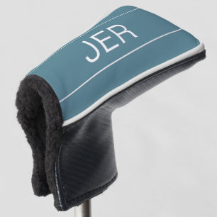 Personalised Initials Monogram Turquoise Putter Golf Head Cover