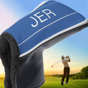 Personalised Initials Monogrammed Blue Protective Golf Head Cover