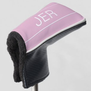 Personalised Initials Monogrammed Pink Protective Golf Head Cover