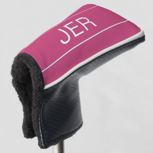 Personalised Initials Monogrammed Pink Protective Golf Head Cover