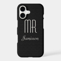 Personalised Initials MR Black HIS