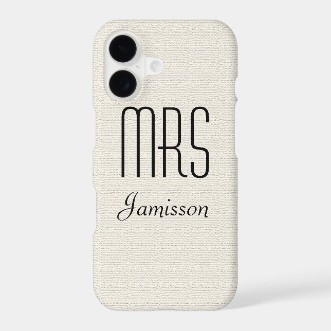 Personalised Initials MRS Rustic Off White (Back)