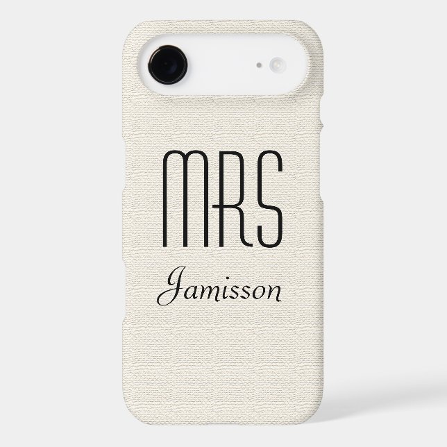 Personalised Initials MRS Rustic Off White Case-Mate iPhone Case (Back)
