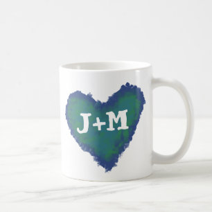Personalised Initials on a Heart Mug