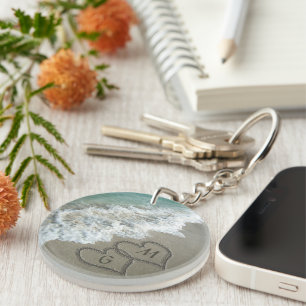 Personalised Initials on the Beach Key Ring