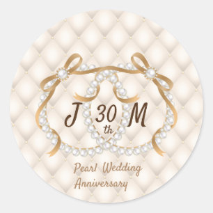 Personalised Initials Pearl Ribbon Sticker