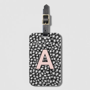 Personalised initials Pink Leopard animal print Luggage Tag