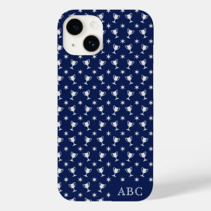 Personalised initials sports trophy pattern Case-Mate iPhone 14 case