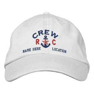 Personalised Initials Text Crew Star Anchor Embroidered Hat