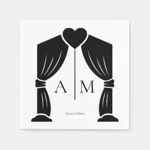 personalised initials wedding napkins elegant simp