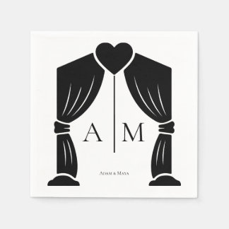 personalised initials wedding napkins elegant simp