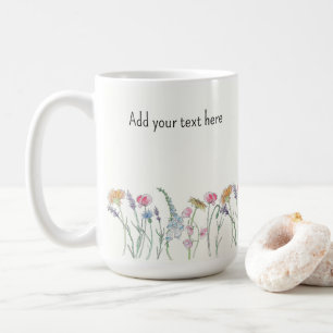 Personalised ink and watercolor coffee mug