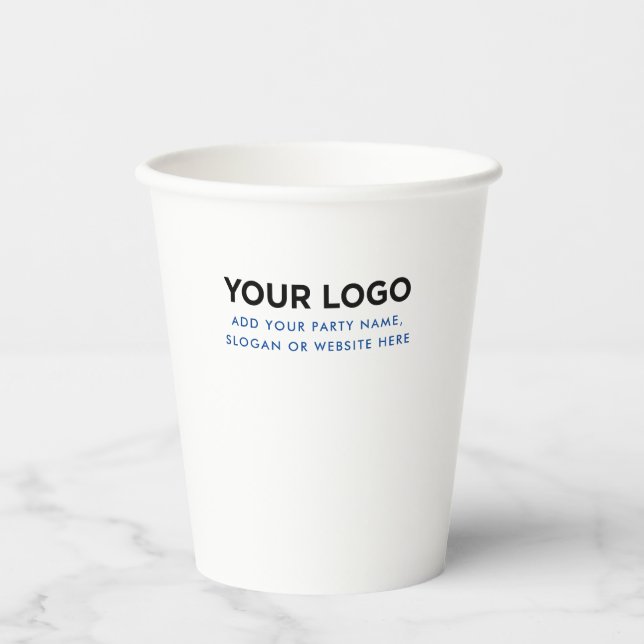 Personalised Inline Logo and Text Paper Cups (Front)